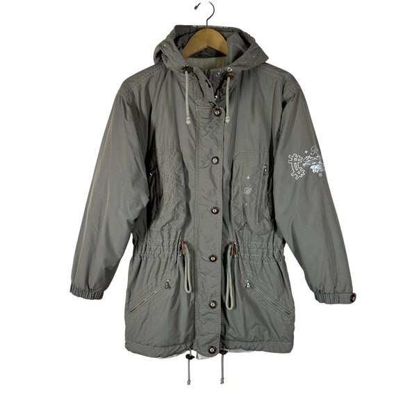 Bogner Ski Parka Jacket Womens Size 6 Cinch Waist Hooded Embroidered Outdoors - Picture 1 of 12